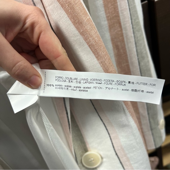 Zara Striped Linen Blend Blazer - Picture 4 of 5